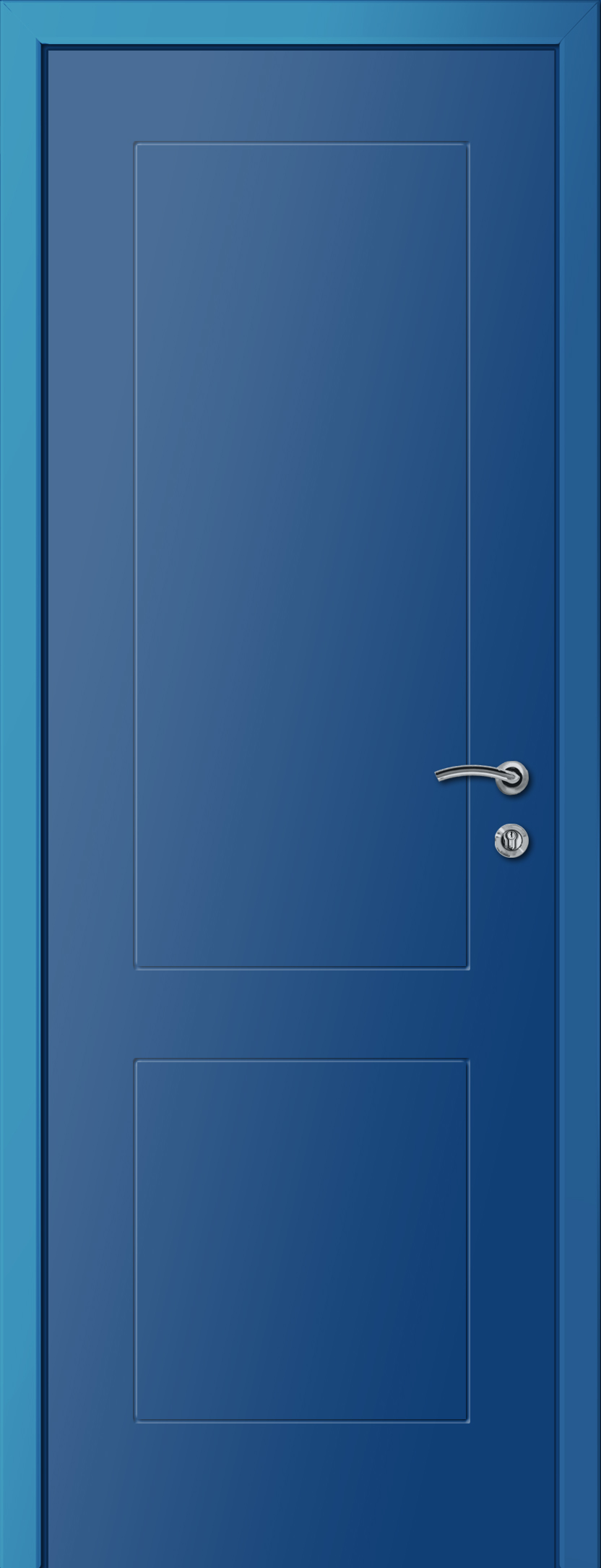 Пластиковая дверь KAPELLI multicolor Синий Ф2К RAL 5010