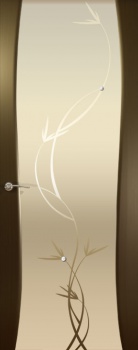 Межкомнатная дверь Океан дверей Гламур Буревестник-2 «Растение» Венге (белое стекло)