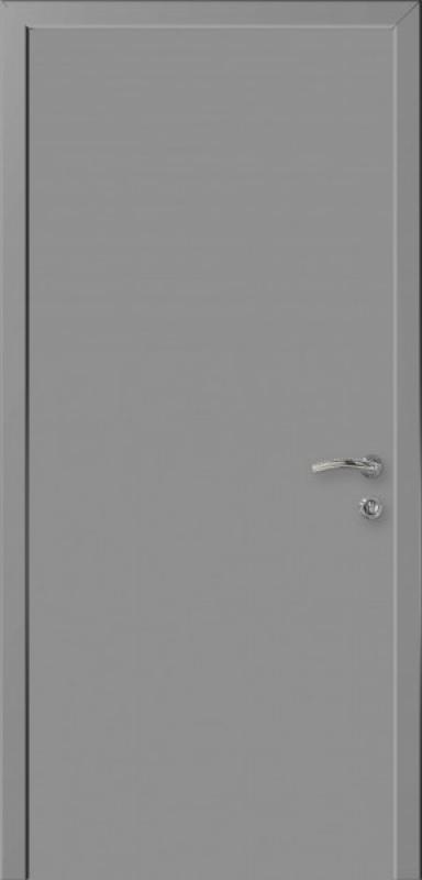 Пластиковая дверь «Интехпласт» Капель (Kapelli) — гладкая моноколор серый 7040 телескопическая