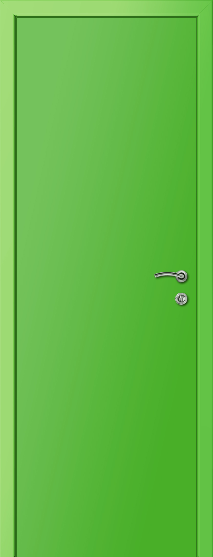 Пластиковая дверь KAPELLI multicolor ДГ RAL 6018 Зеленый