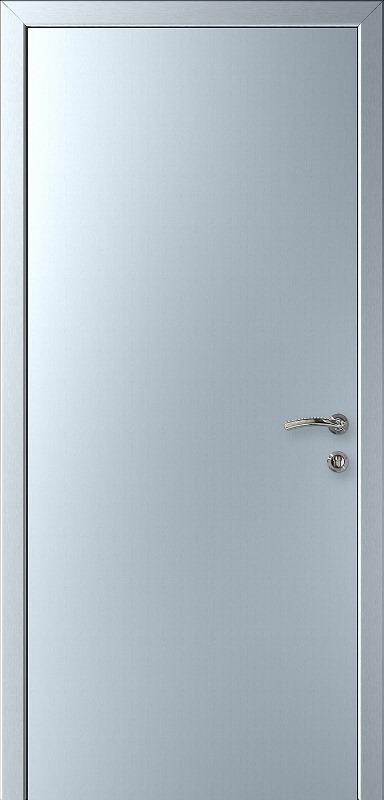 Пластиковая дверь «Интехпласт» Капель (Kapelli) — гладкая титан c алюминиевыми торцами
