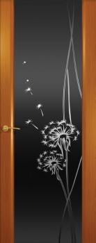 Межкомнатная дверь Океан дверей Гламур Шторм-3 «Одуванчик» Анегри (черное стекло)