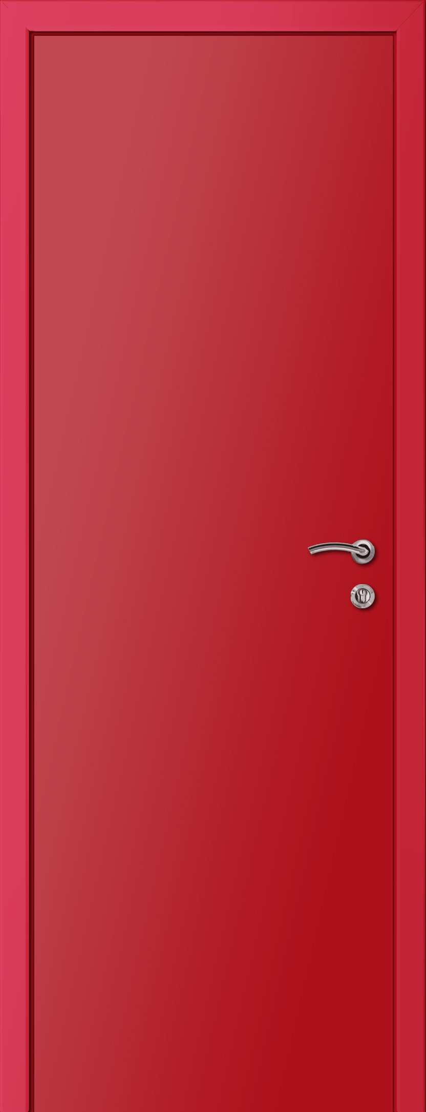 Пластиковая дверь KAPELLI multicolor ДГ RAL 3020 Красный