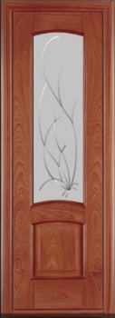 Межкомнатная дверь Александрия Натали Красное дерево (стекло Клео 400мм)