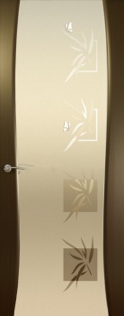 Межкомнатная дверь Океан дверей Гламур Буревестник-2 «Бабочки» Венге (белое стекло)