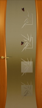 Межкомнатная дверь Океан дверей Гламур Буревестник-2 «Бабочки» Анегри (черное стекло)
