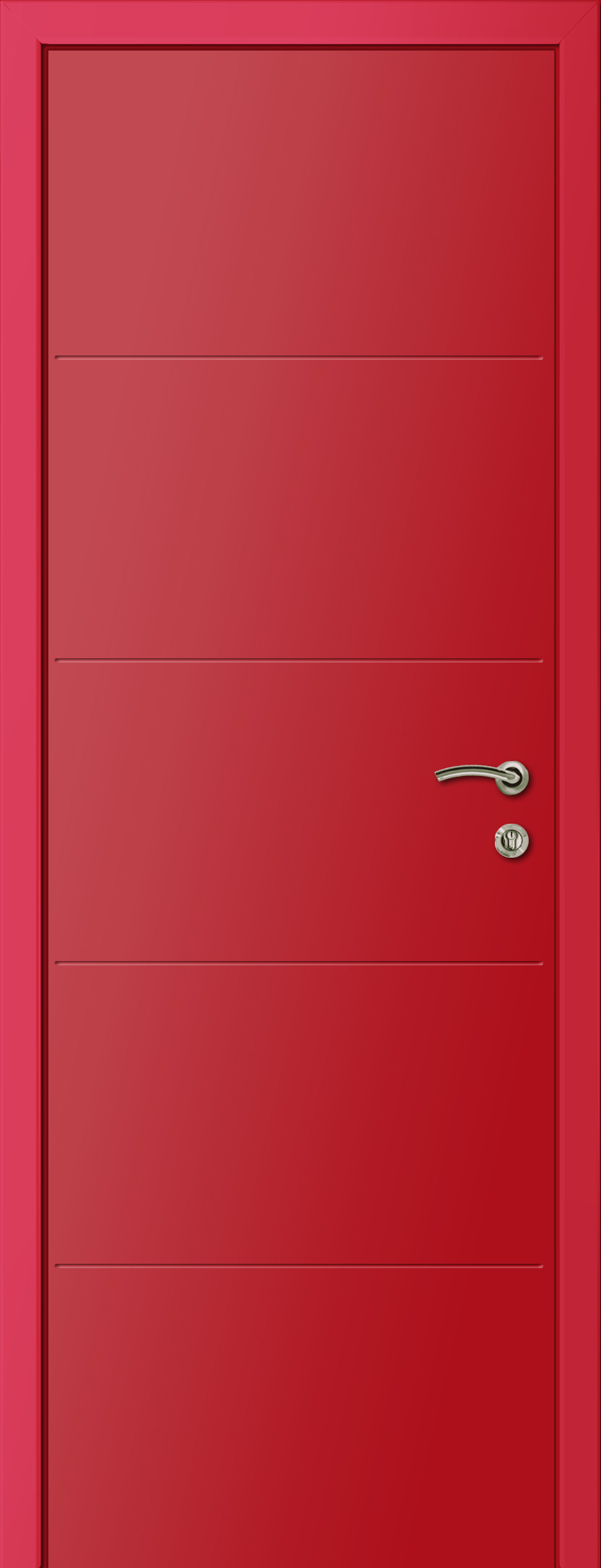 Пластиковая дверь KAPELLI multicolor Ф4Г RAL 3020 Красный