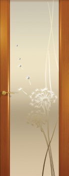 Межкомнатная дверь Океан дверей Гламур Шторм-3 «Одуванчик» Анегри (белое стекло)