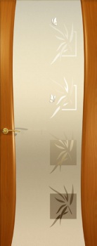 Межкомнатная дверь Океан дверей Гламур Буревестник-2 «Бабочки» Анегри (белое стекло)