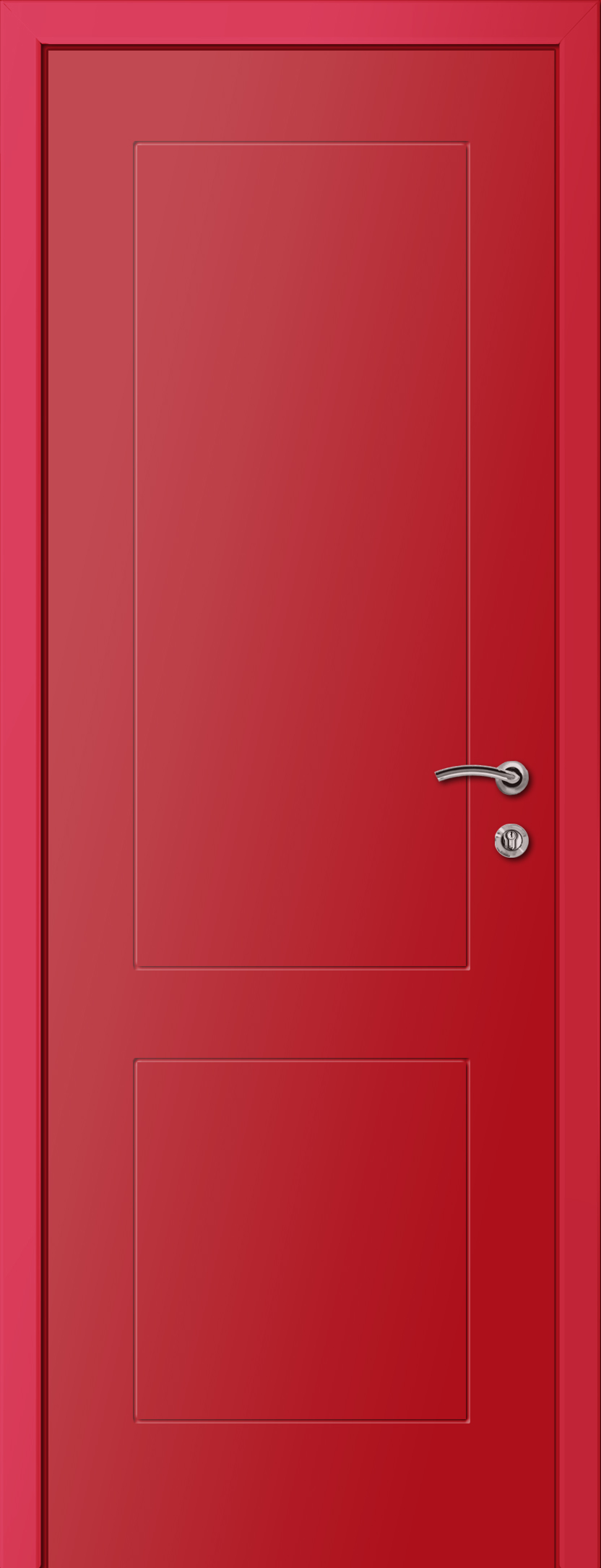 Пластиковая дверь KAPELLI multicolor Красный Ф2К RAL 3020