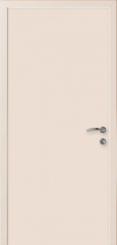 Пластиковая дверь «Интехпласт» Капель (Kapelli) — гладкая моноколор 9001 с алюминиевыми торцами