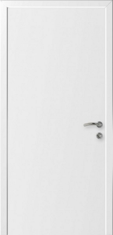 Пластиковая дверь «Интехпласт» Капель (Kapelli) — гладкая белая с алюминиевыми торцами