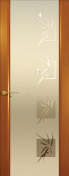 Межкомнатная дверь Океан дверей Гламур Шторм-3 «Бабочки» Анегри (белое стекло)